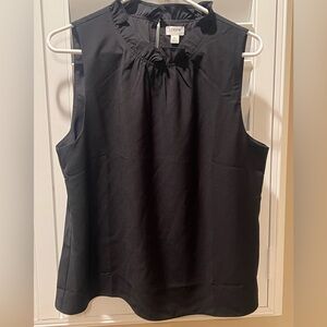 J. Crew Women’s Black Ruffled Sleeveless Blouse size large